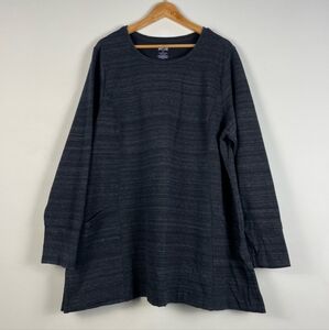Duluth Trading Co Deux More Double Knit Crew Neck Tunic Heathered Grey Size 2X